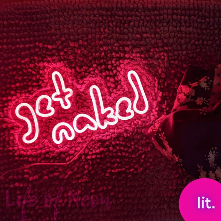 Get Naked led Neon Sign, Cool Bathroom Wall Light